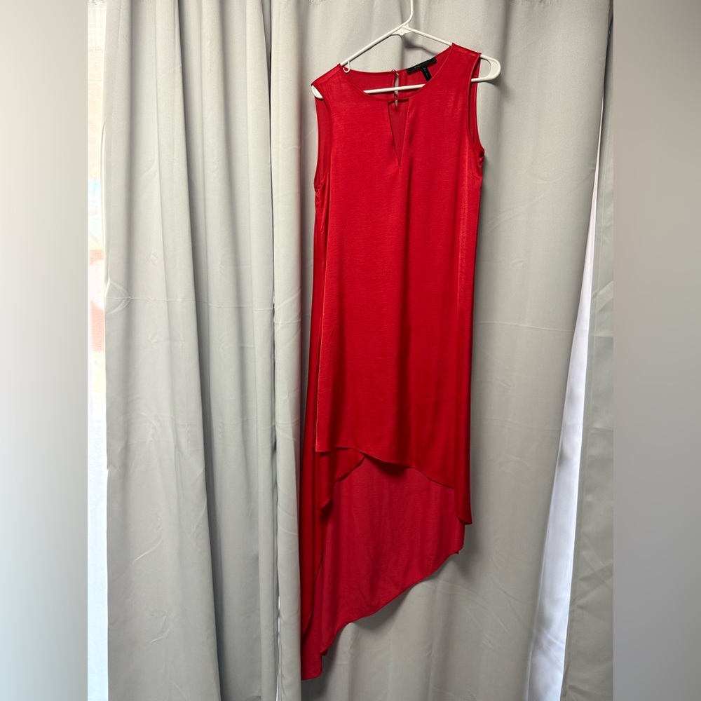BCBG Red Asymmetrical Halter Sundress